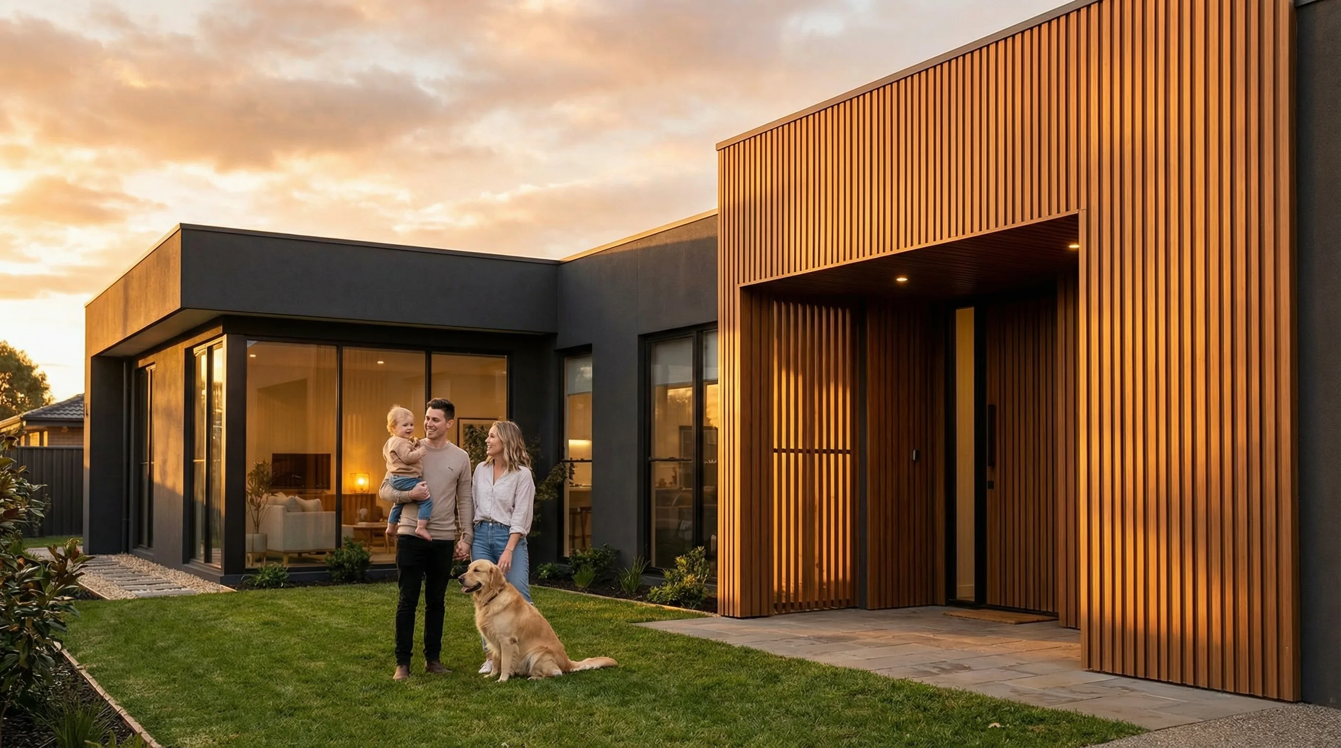 Premium WPC facade cladding on modern house