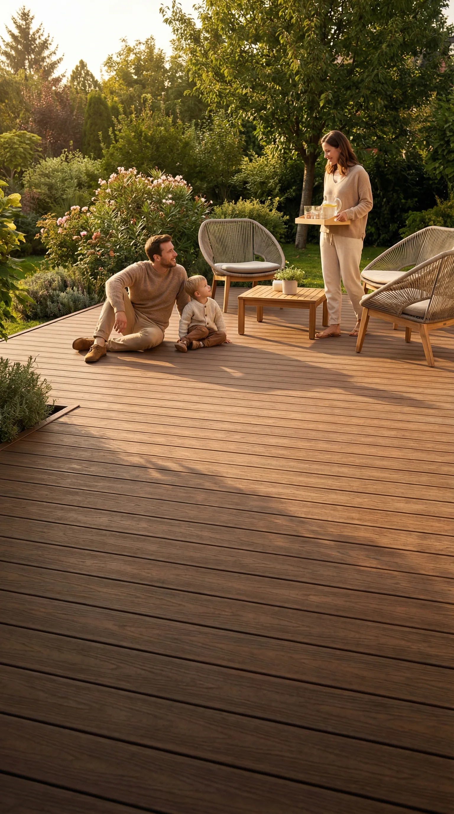 Premium WPC deck with modern architecture